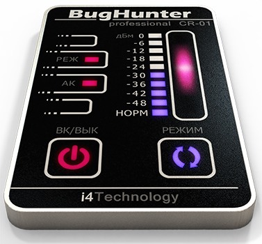 TOUCH-панель со встроенным индикатором и сенсорное управление   сразу выделяют  "BugHunter Professional CR-01" Карточка среди подобных приборов